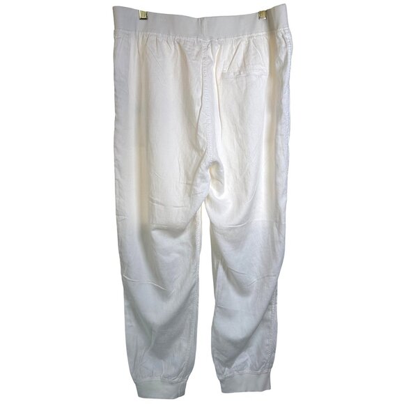 Faherty Arlie Day Jogger Pants Size XXXL Linen Tencel Blend White PullOn Pockets - Picture 6 of 9